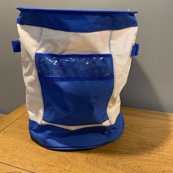 Canvas Laundry and Storage Basket, Foldable, Personalized Sleeve,Great Condition - Picture 1 of 15